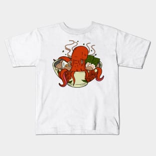 I Love Ramen Octopus Kids T-Shirt